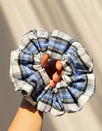 XL Blue Gingham Scrunchies