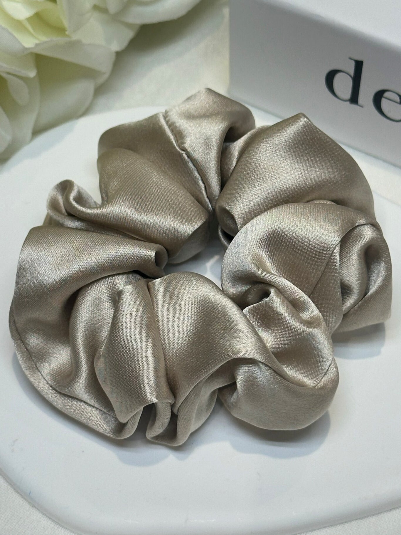 Medium Dahlia Mulberry Silk Scrunchies