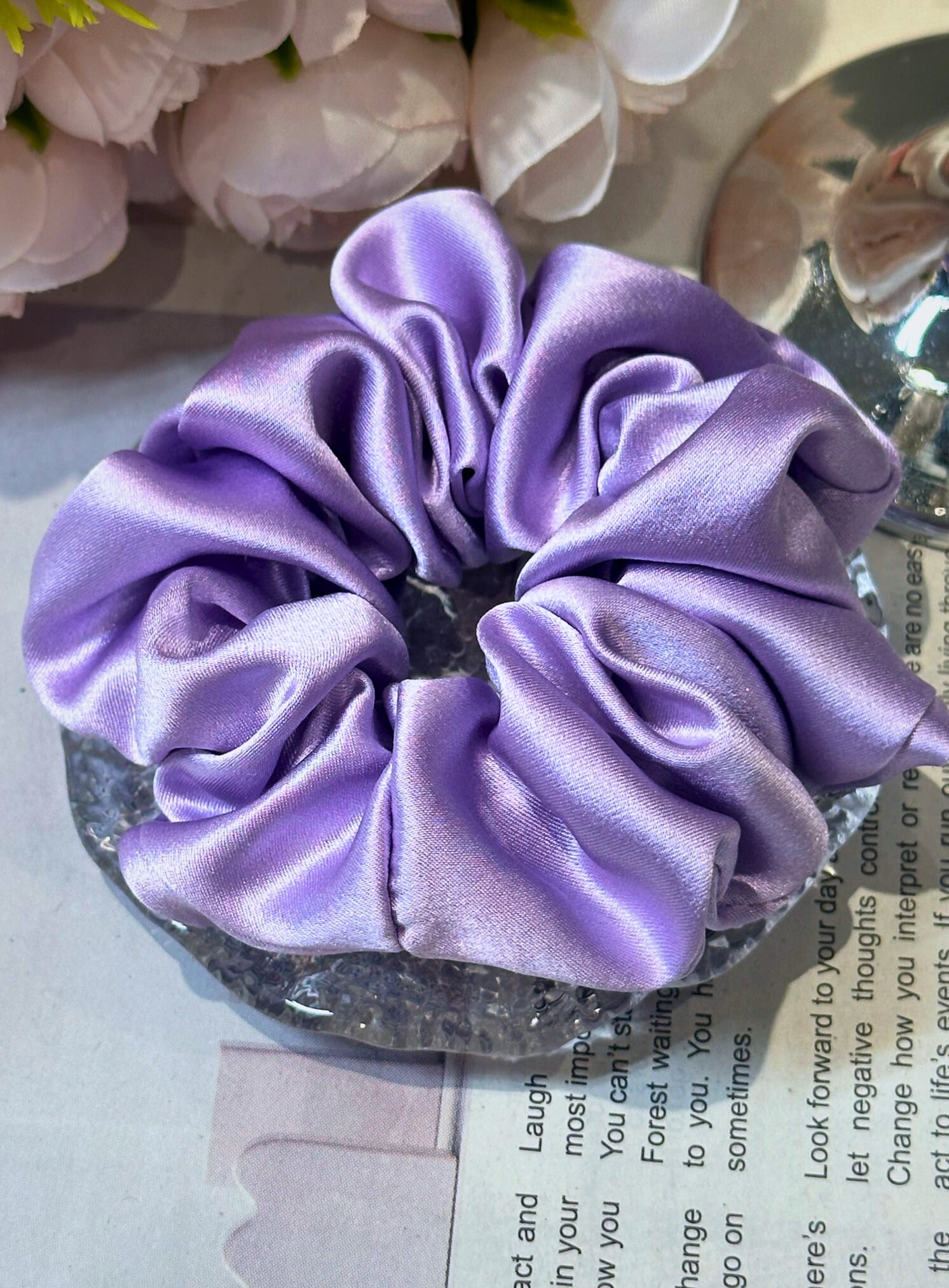 Medium Dahlia Mulberry Silk Scrunchies