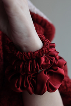 XS Dahlia mulberry Silk Scrunchies