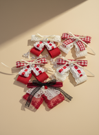 Rouge Houndstooth Sailor Bow