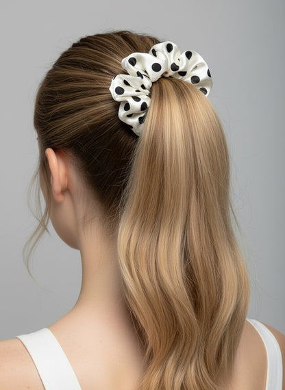 Medium Dahlia Mulberry Silk Scrunchies