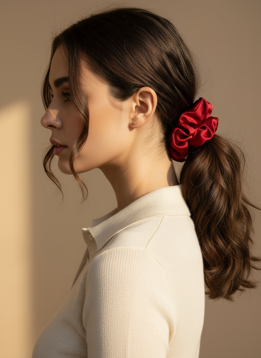 Large Dalia Mulberry Silk Scrunchies