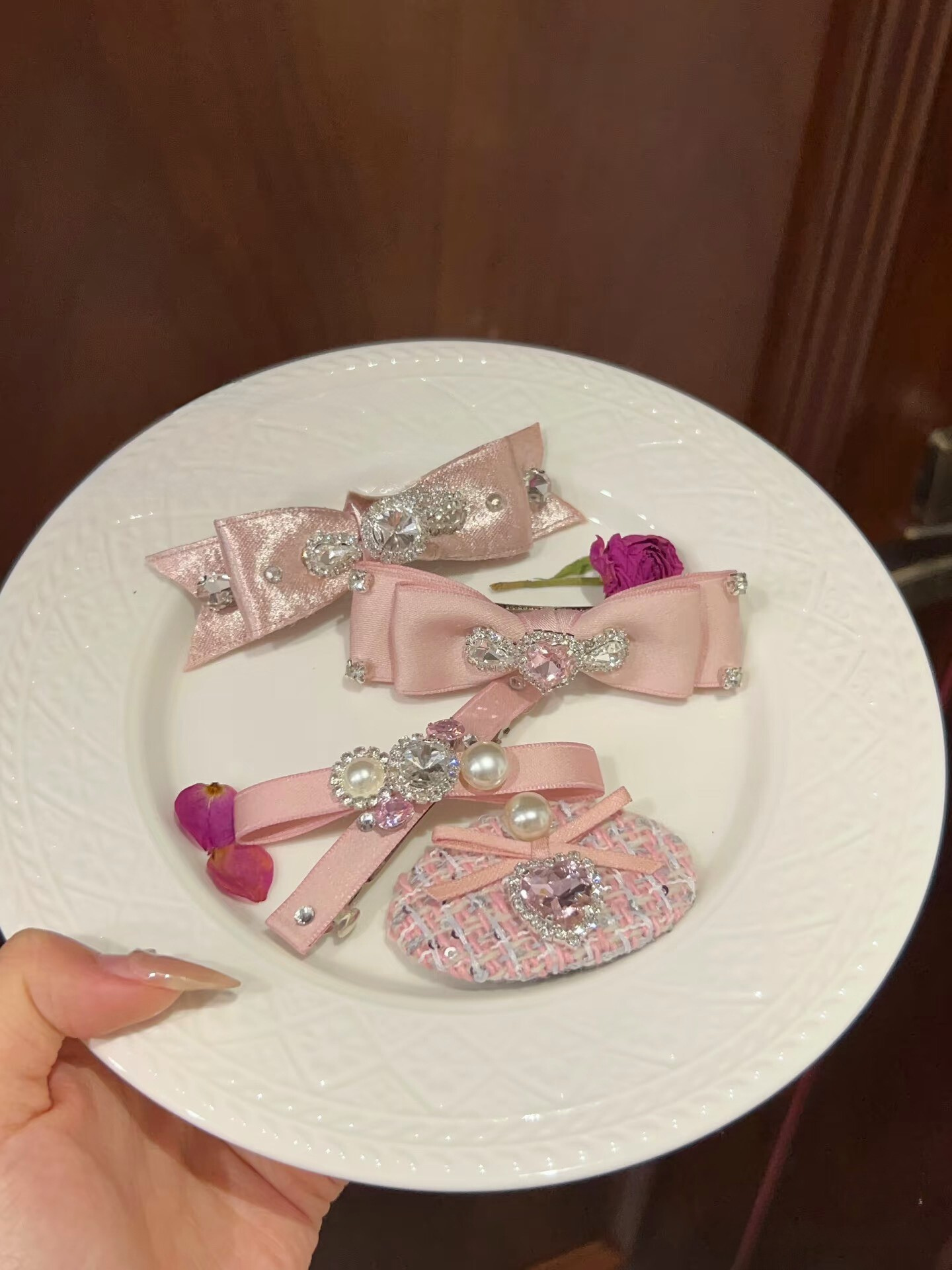 Anabelle Tweed Bejewelled Clip