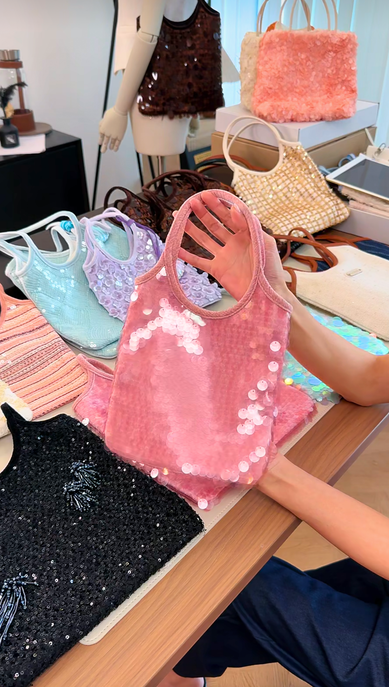 Mini Blush Sequins Evelyn Tote