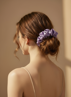 Medium Dahlia Mulberry Silk Scrunchies