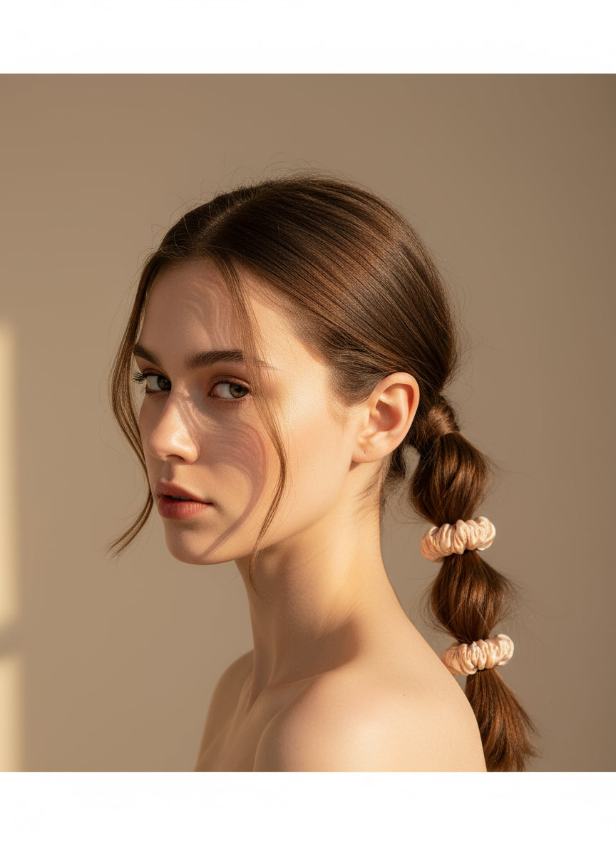 XS Dahlia mulberry Silk Scrunchies