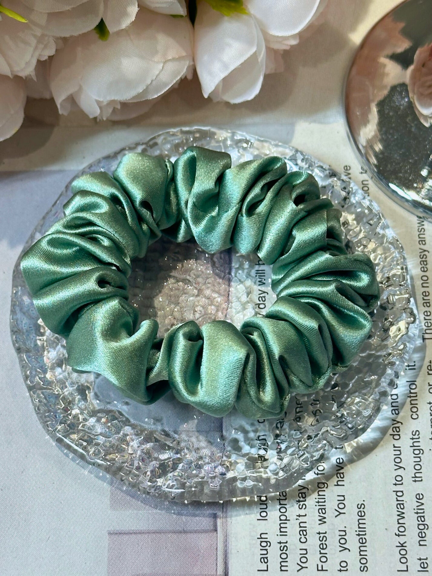 Small Dahlia Mulberry Silk Scrunchies
