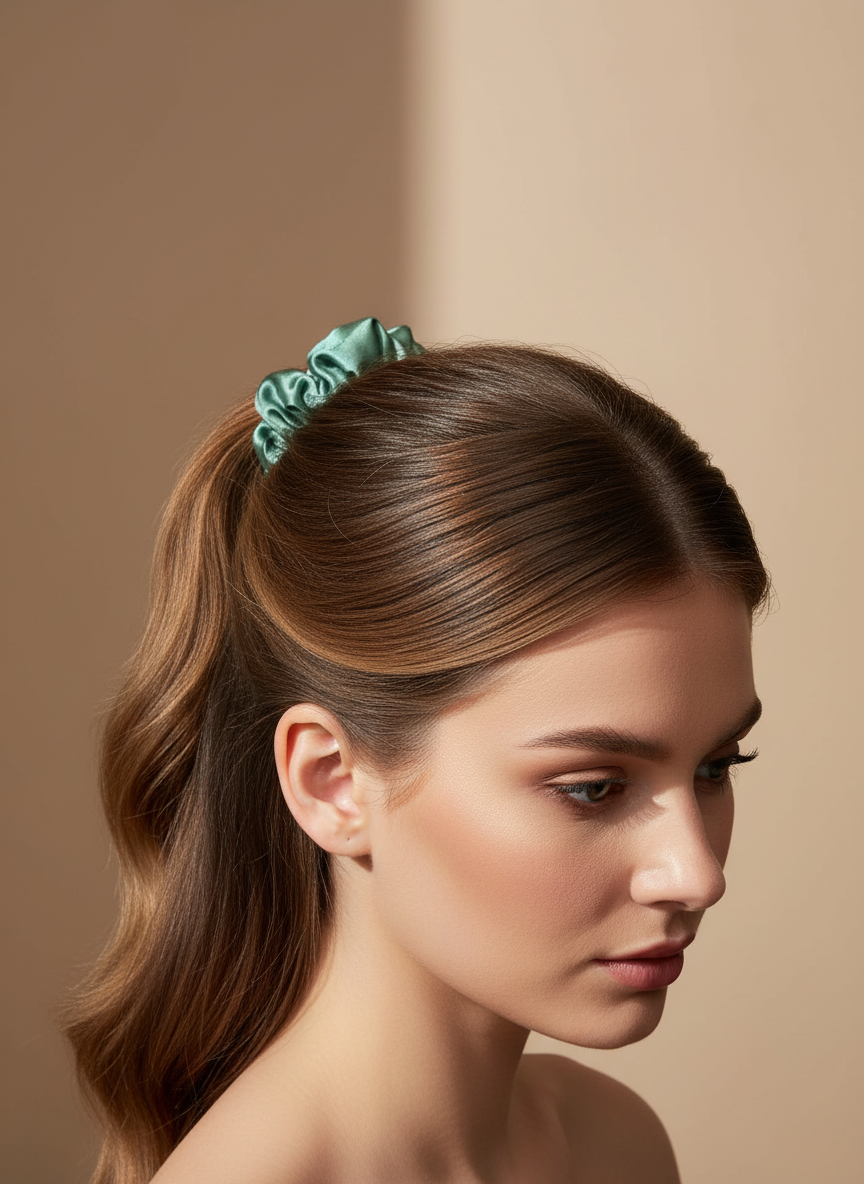 Small Dahlia Mulberry Silk Scrunchies