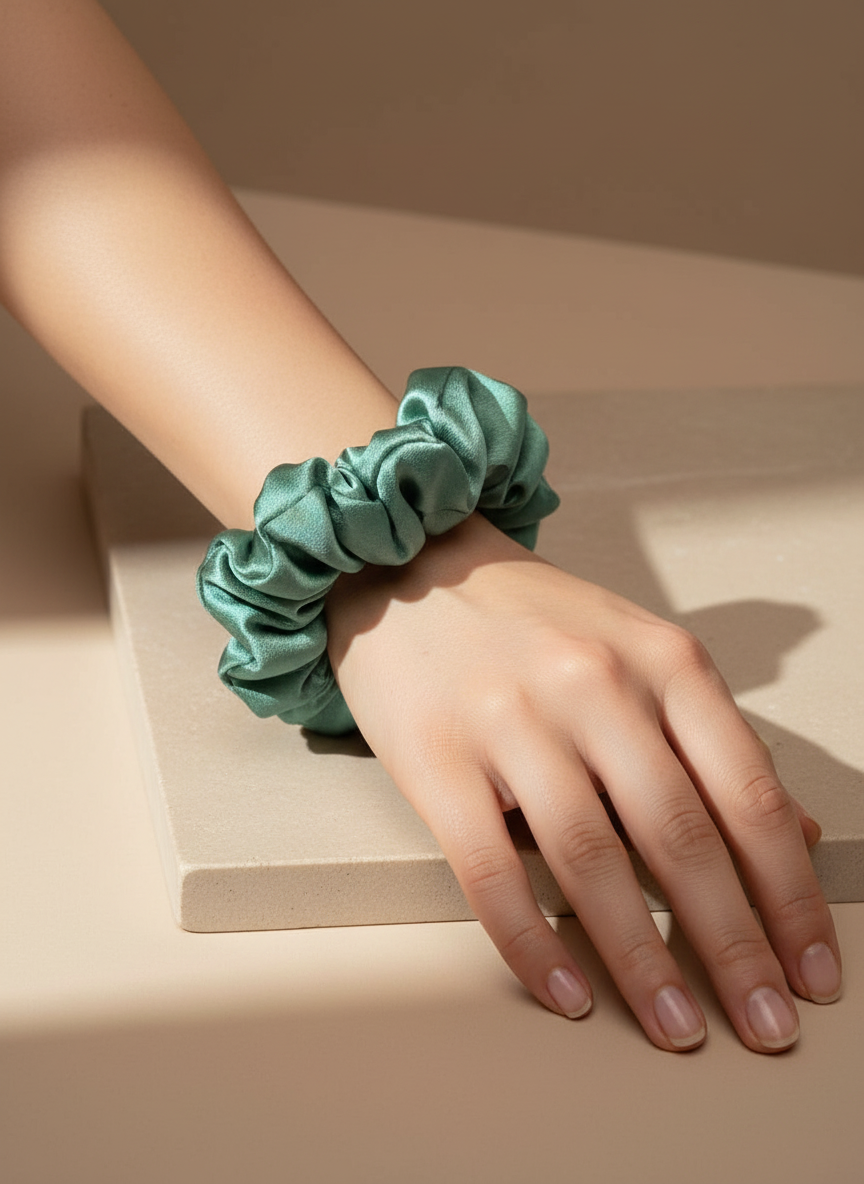 Small Dahlia Mulberry Silk Scrunchies