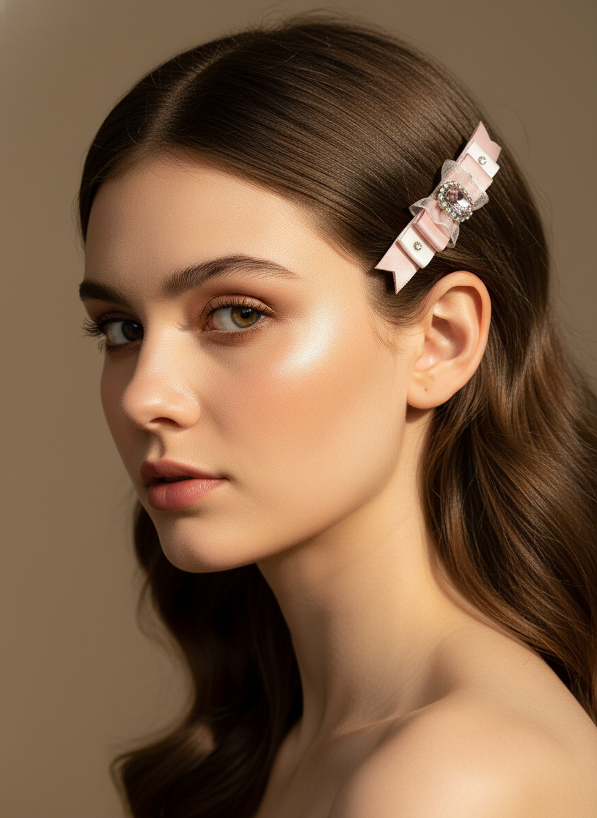 Jade 2 tone Organza Flat Bow