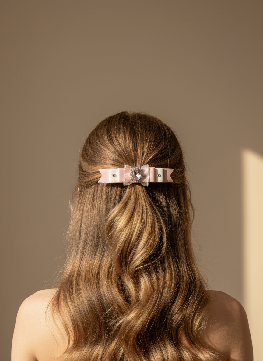 Jade 2 tone Organza Flat Bow