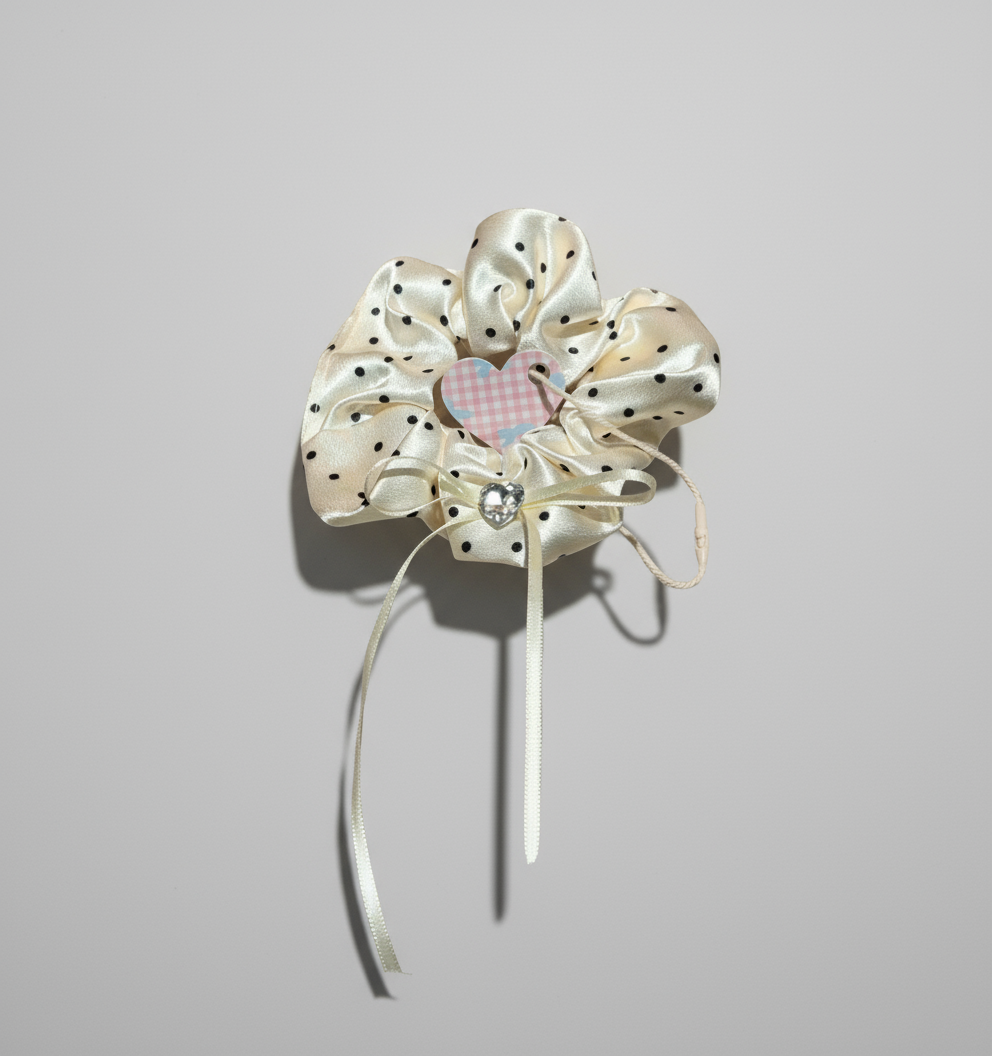 Laurie Polka Dot Satin Scrunchies