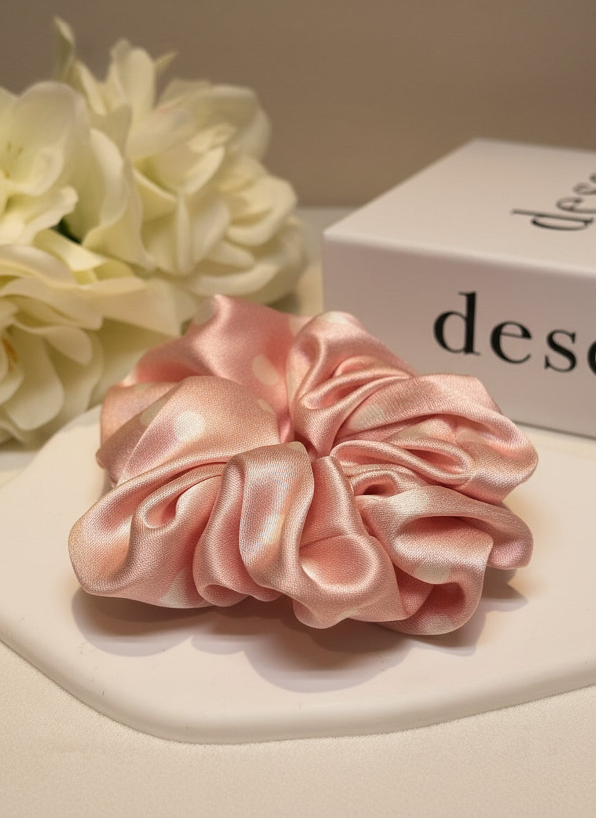 Medium Dahlia Mulberry Silk Scrunchies