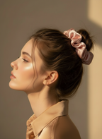 Medium Dahlia Mulberry Silk Scrunchies