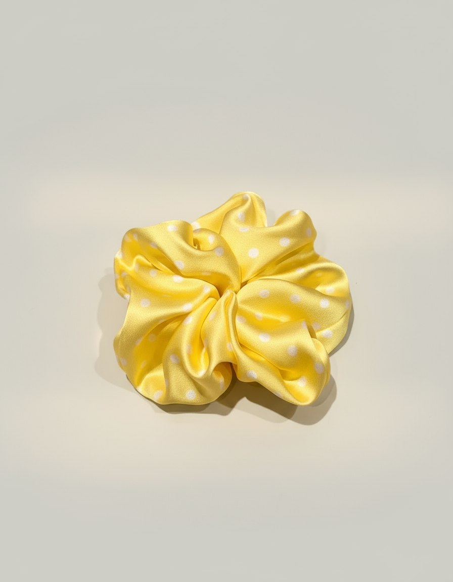 X-Large Dahlia Polka Dots Scrunchies