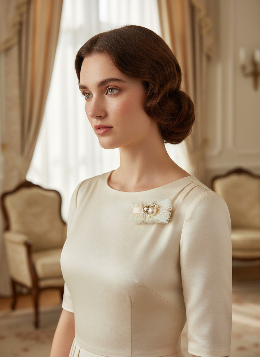 Julianne Ruffled Lace Flat Bow