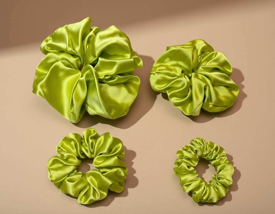 Dahlia Mulberry Silk Scrunchies Package