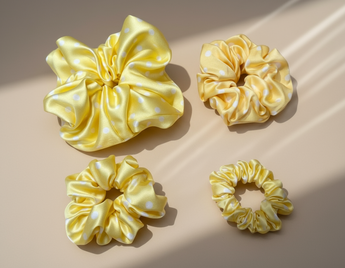 Dahlia Mulberry Silk Scrunchies Package