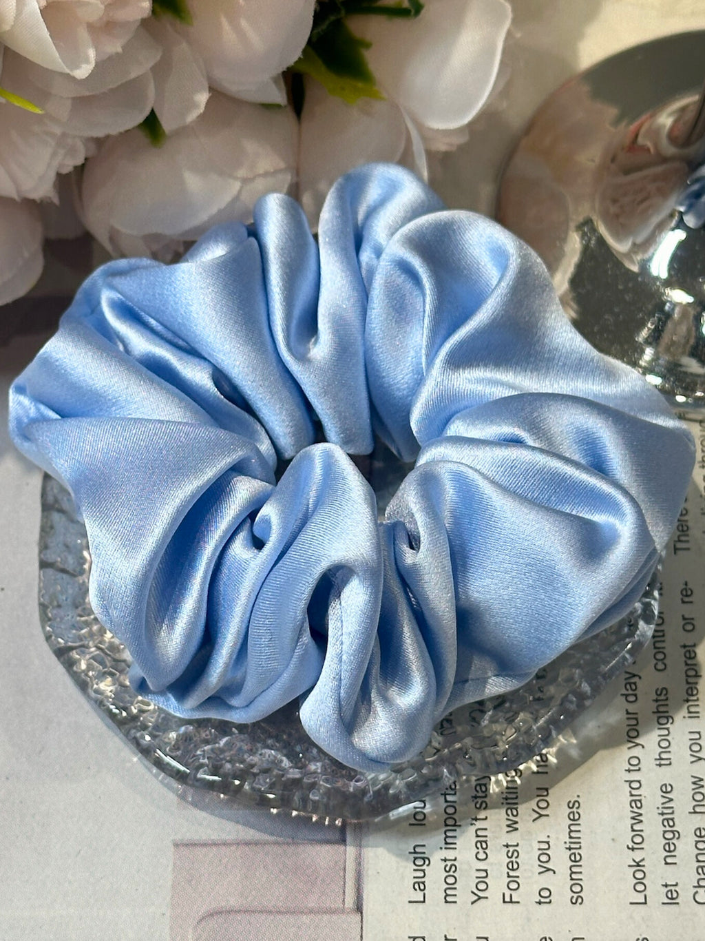 Medium Dahlia Mulberry Silk Scrunchies