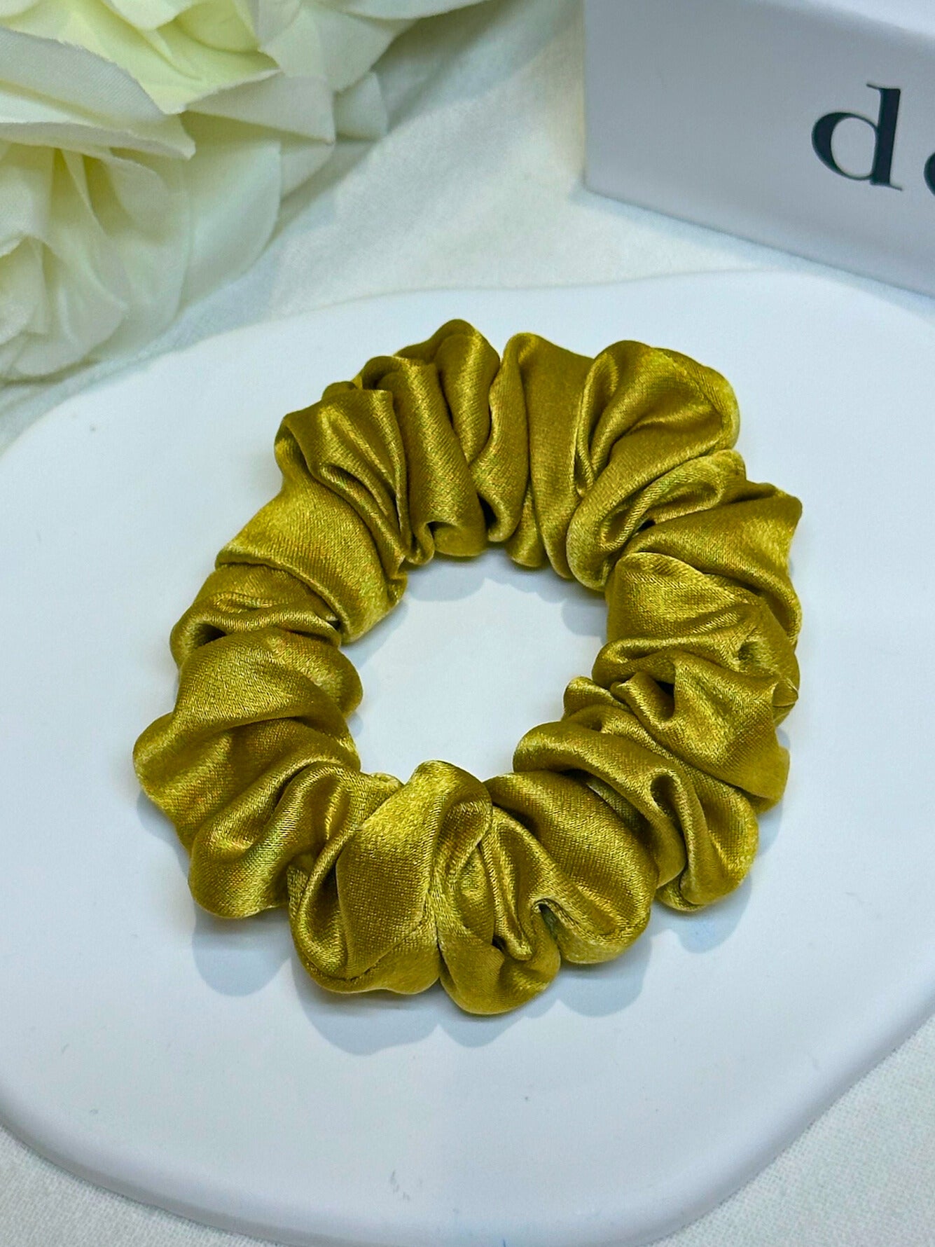 Small Dahlia Mulberry Silk Scrunchies