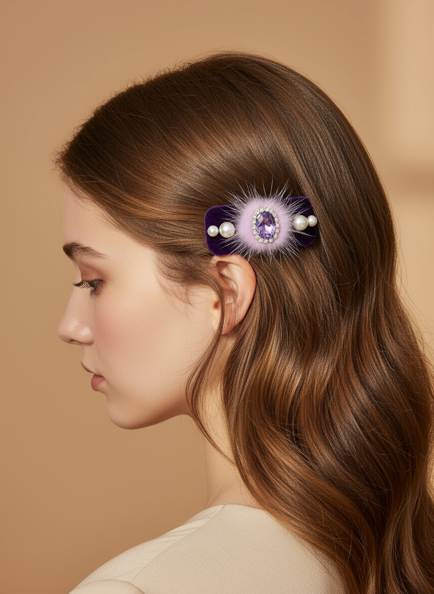 Nikki Pom Pom Velvet Bow