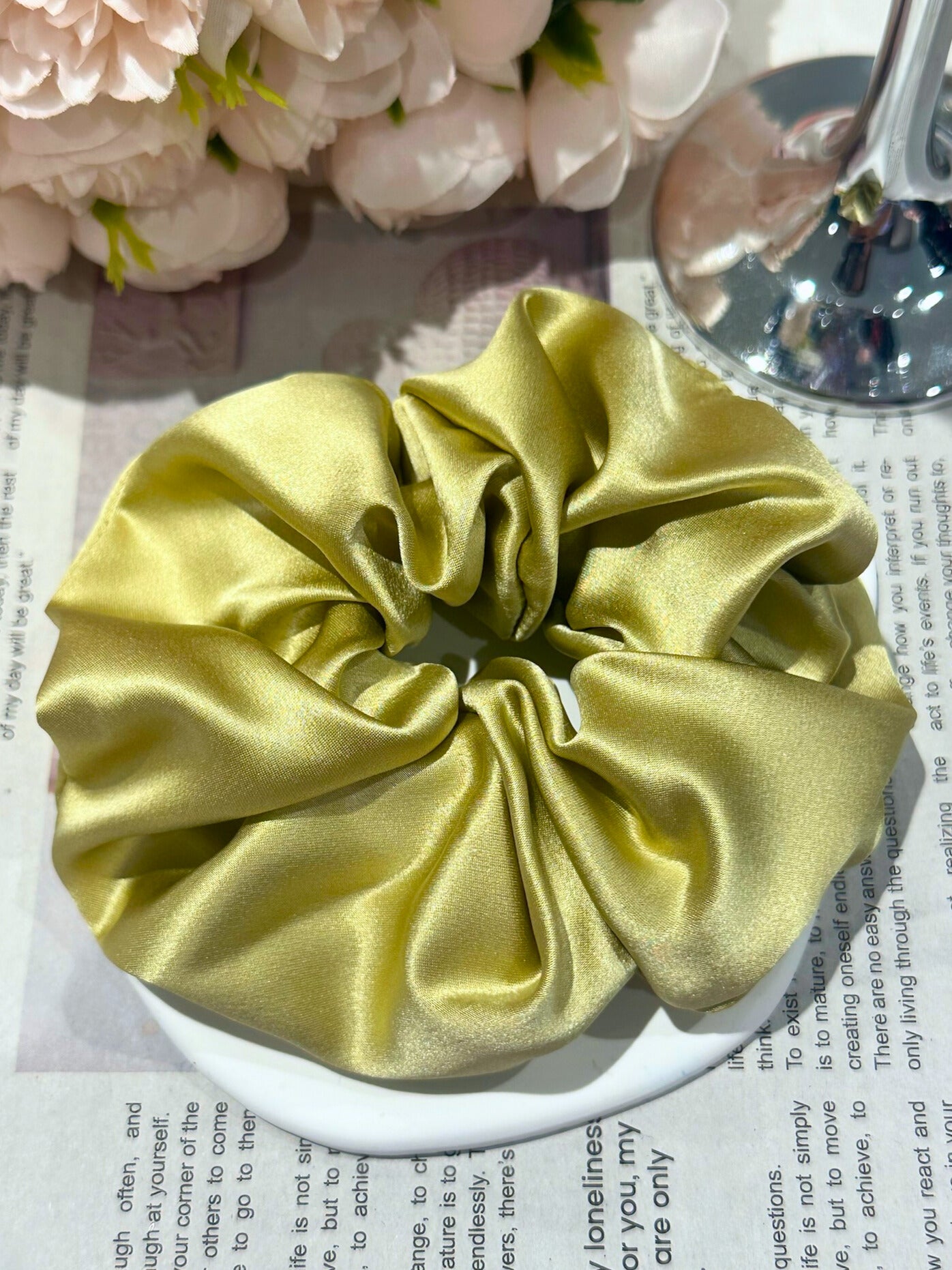 X-Large Dahlia Mulberry Silk Scrunchies