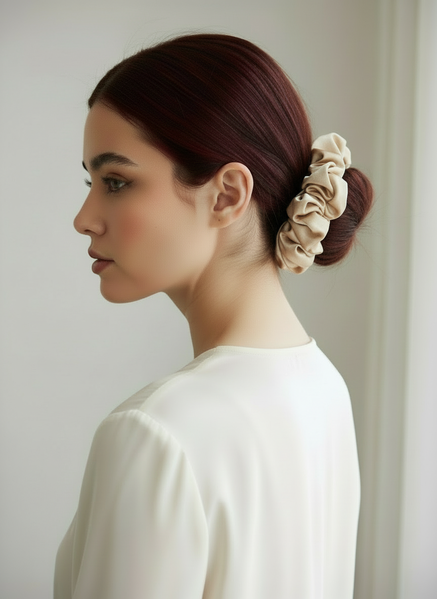X-Large Dahlia Mulberry Silk Scrunchies