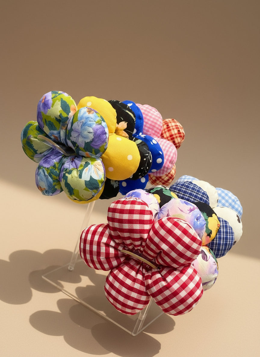 Poppy Flower Scrunchies