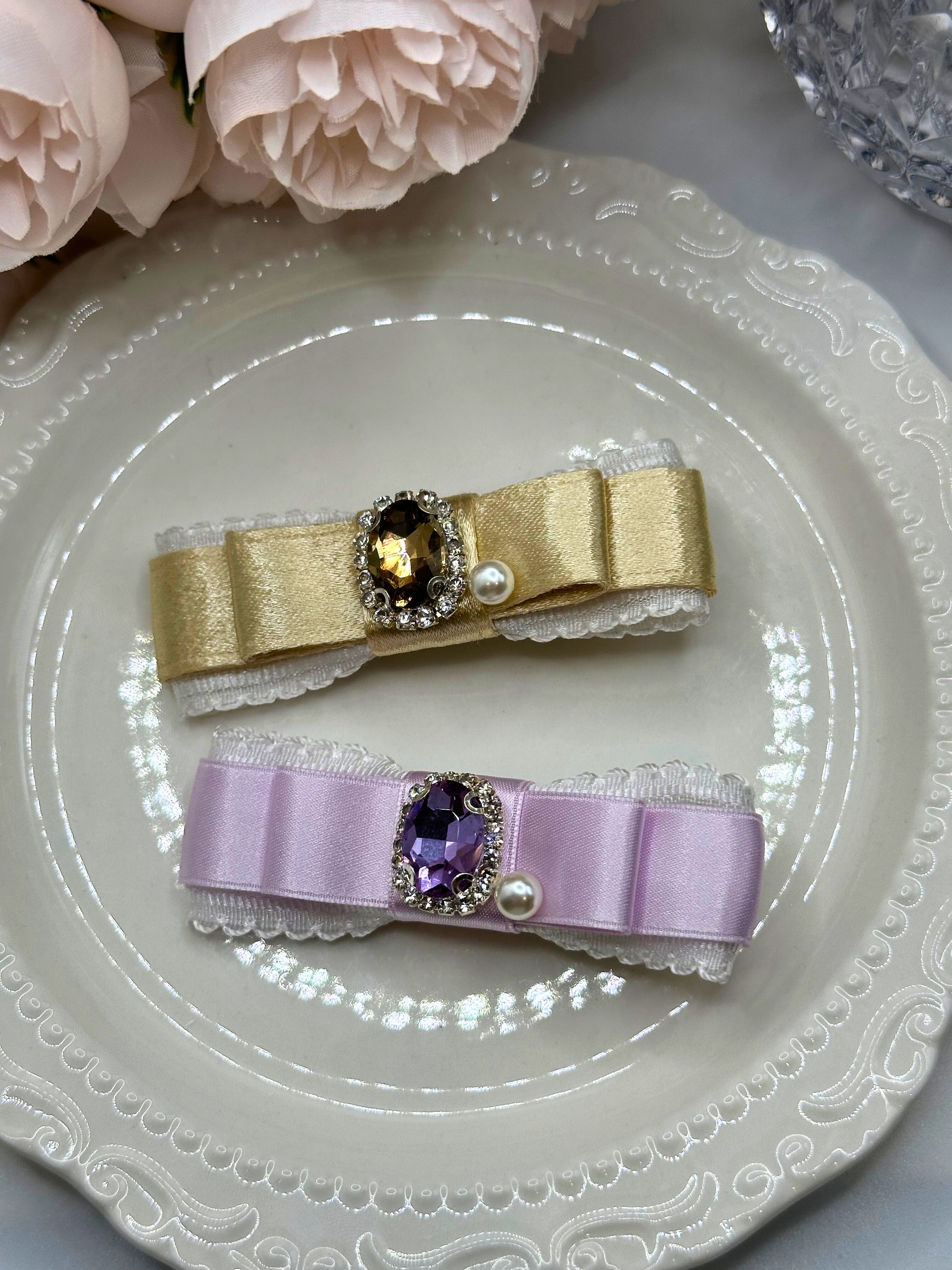 Diane Lace Bejewelled Flat Bow