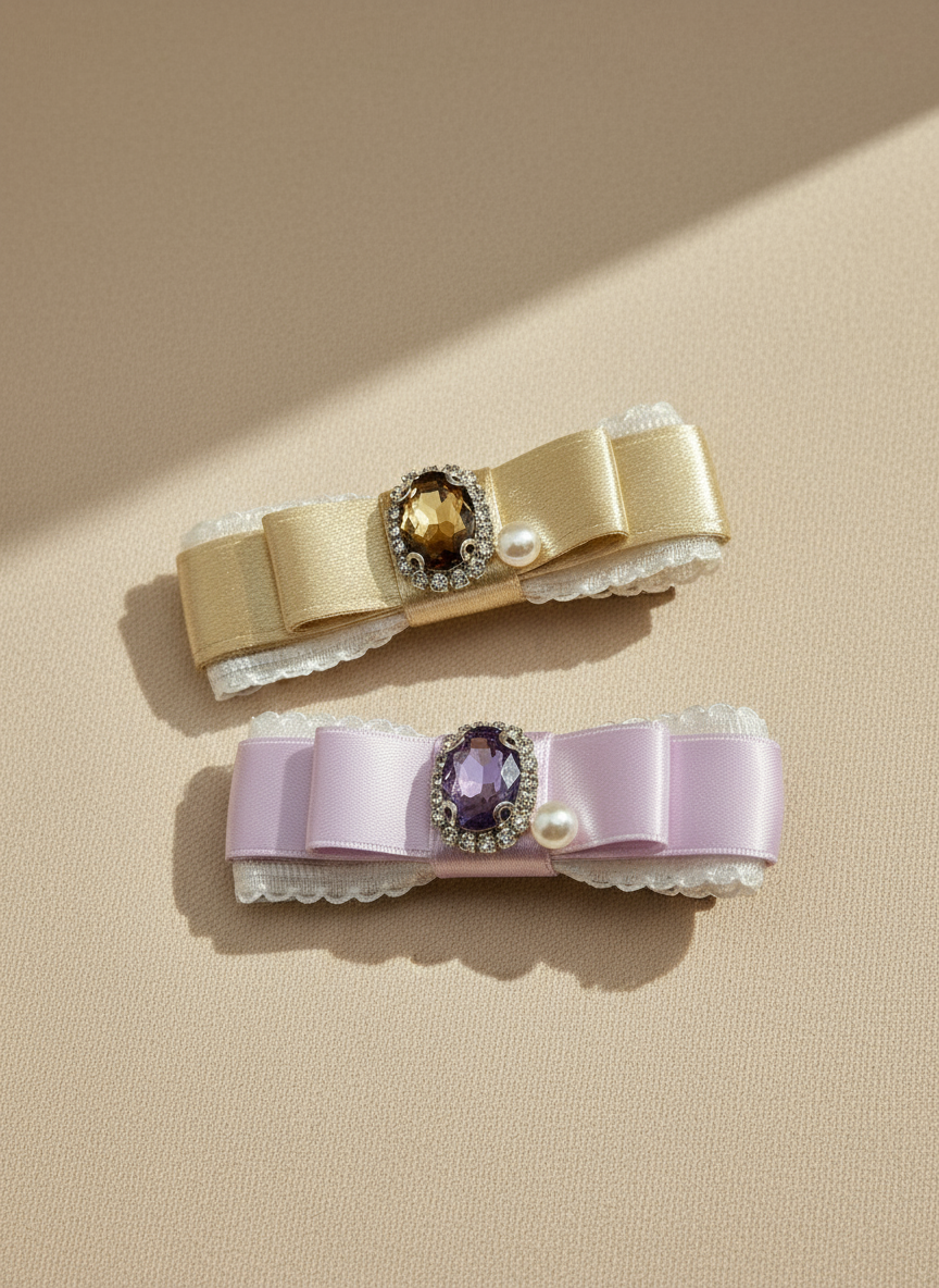 Diane Lace Bejewelled Flat Bow