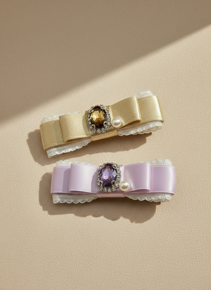 Diane Lace Bejewelled Flat Bow