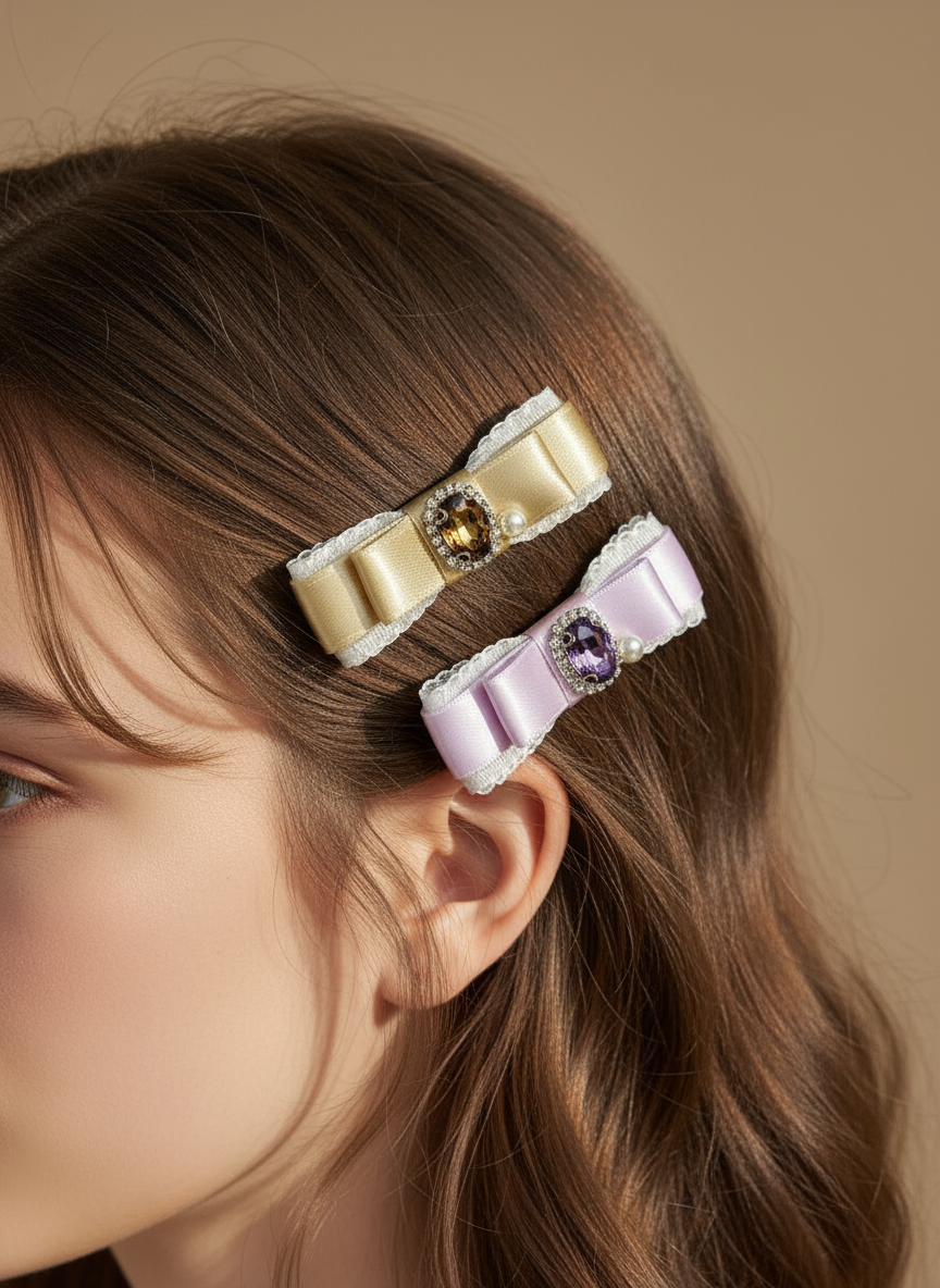 Diane Lace Bejewelled Flat Bow