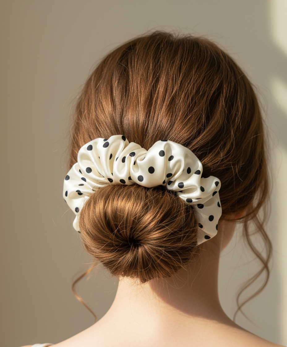 Medium Dahlia Mulberry Silk Scrunchies