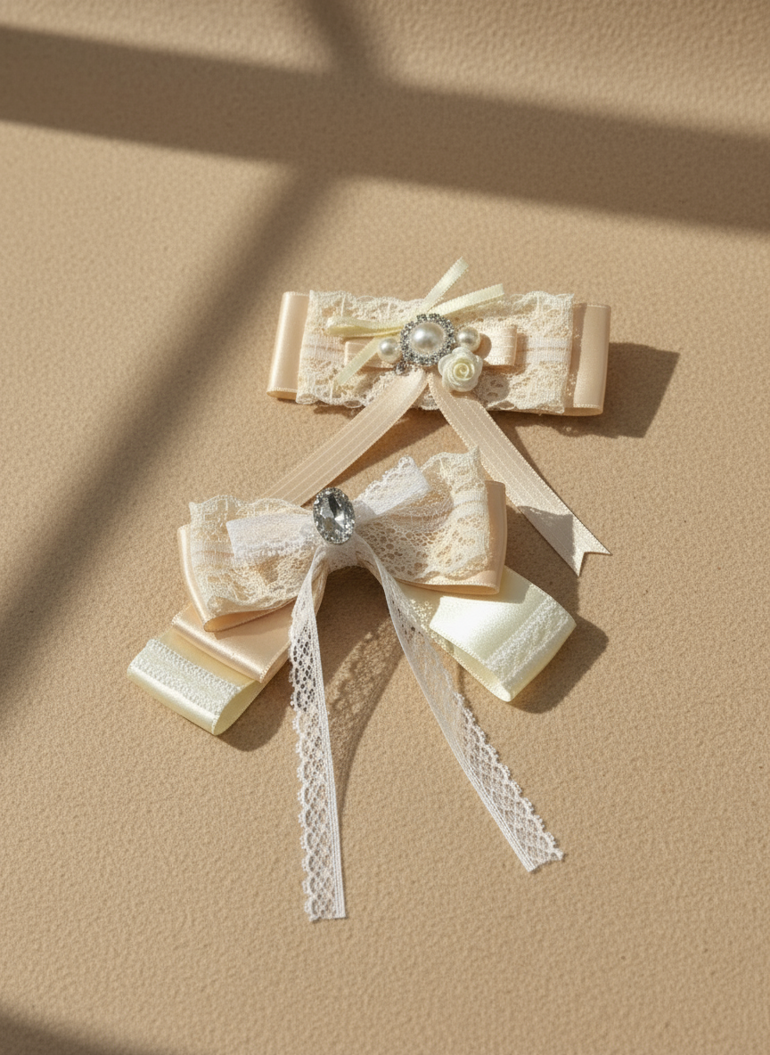 Celeste Fleur Layered Flat Bow