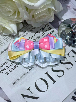 Rainbow Layered Lace Bow