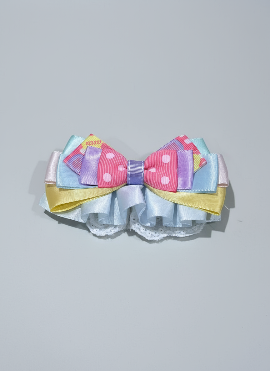 Rainbow Layered Lace Bow