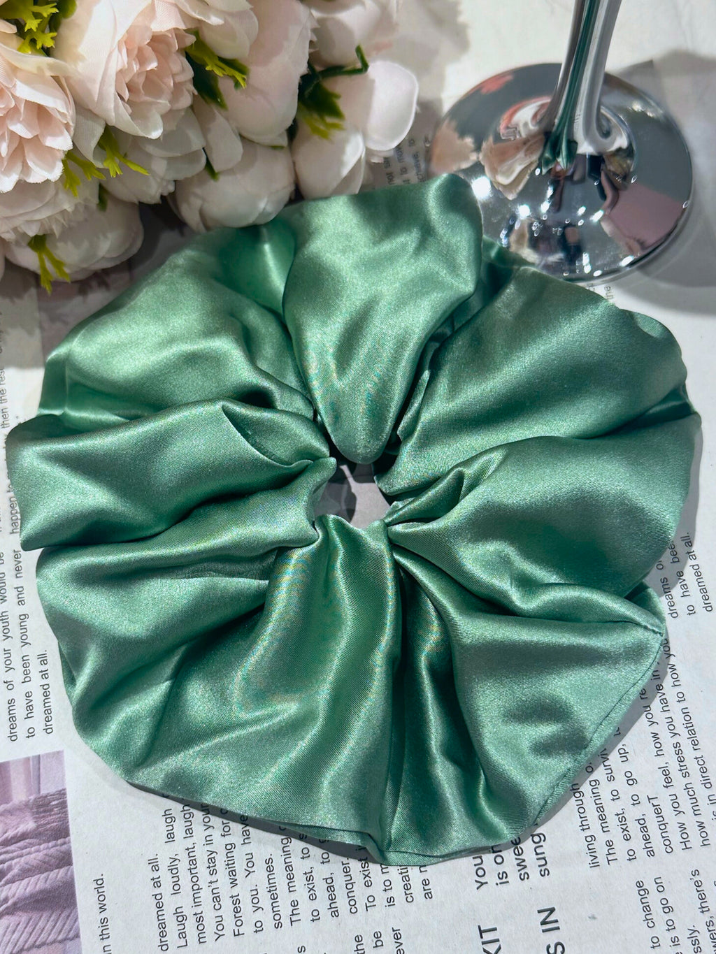 X-Large Dahlia Mulberry Silk Scrunchies