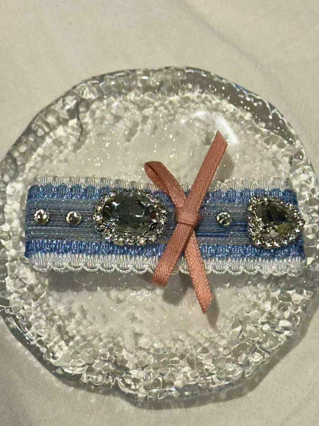 Lindsay 2 Tone Bejewelled Flat Bow