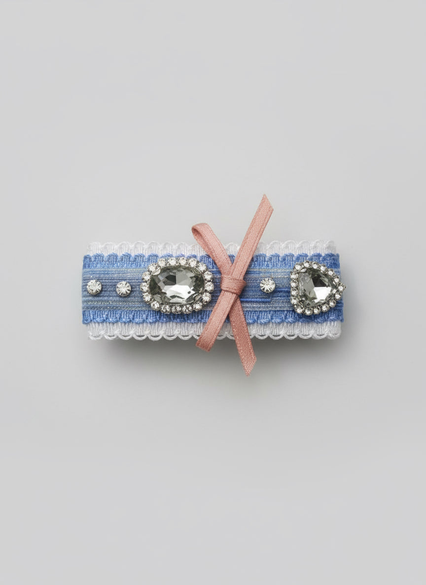 Lindsay 2 Tone Bejewelled Flat Bow
