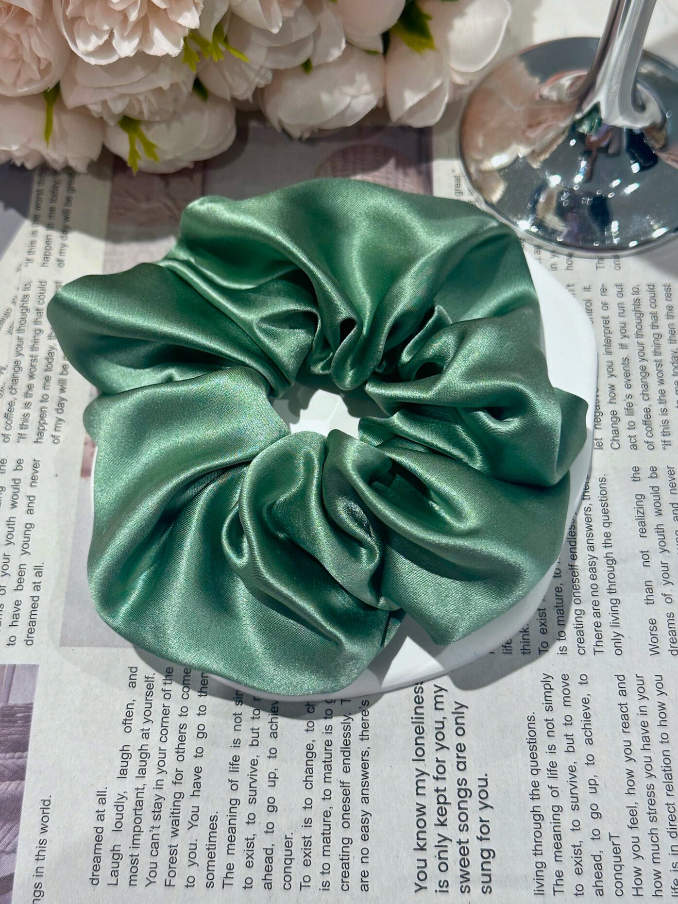 X-Large Dahlia Mulberry Silk Scrunchies