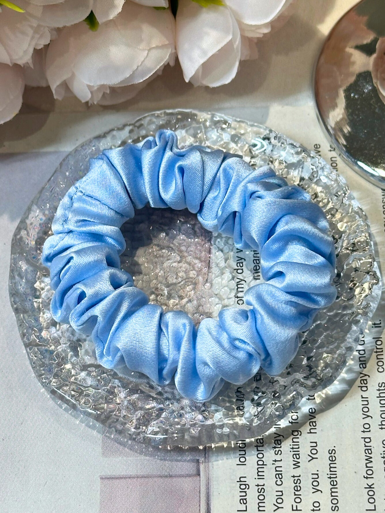 Small Dahlia Mulberry Silk Scrunchies