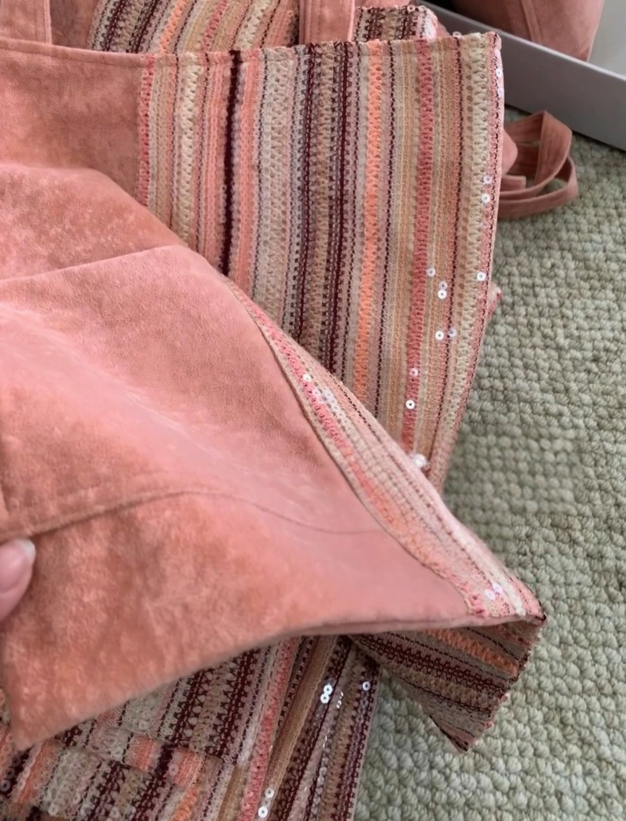 Mini Striped Sequins Evelyn Tote