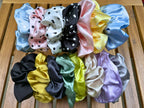 Large Dahlia Polka Mulberry Silk Scrunchies
