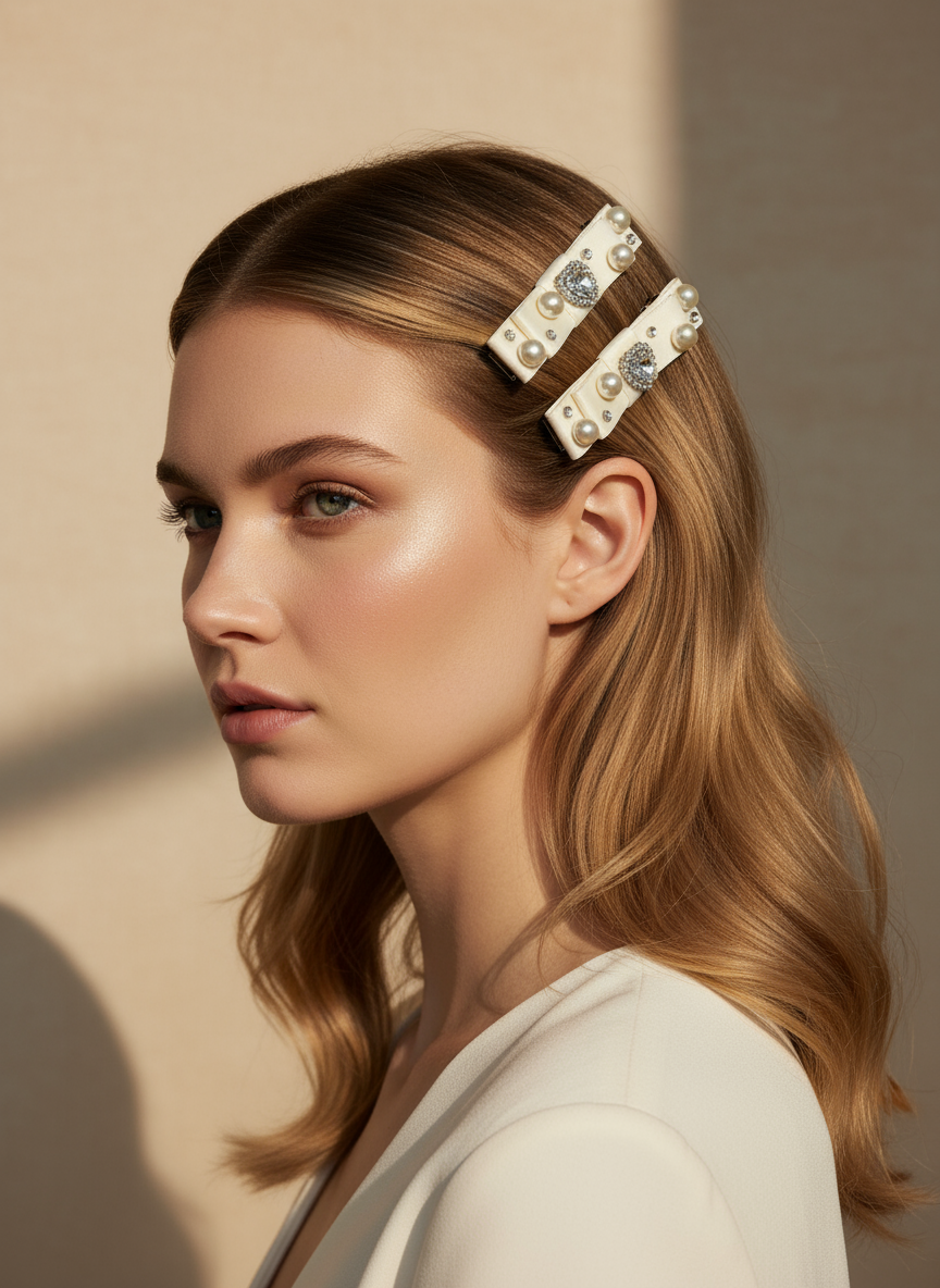 Cheryl Bejewelled Flat Bow