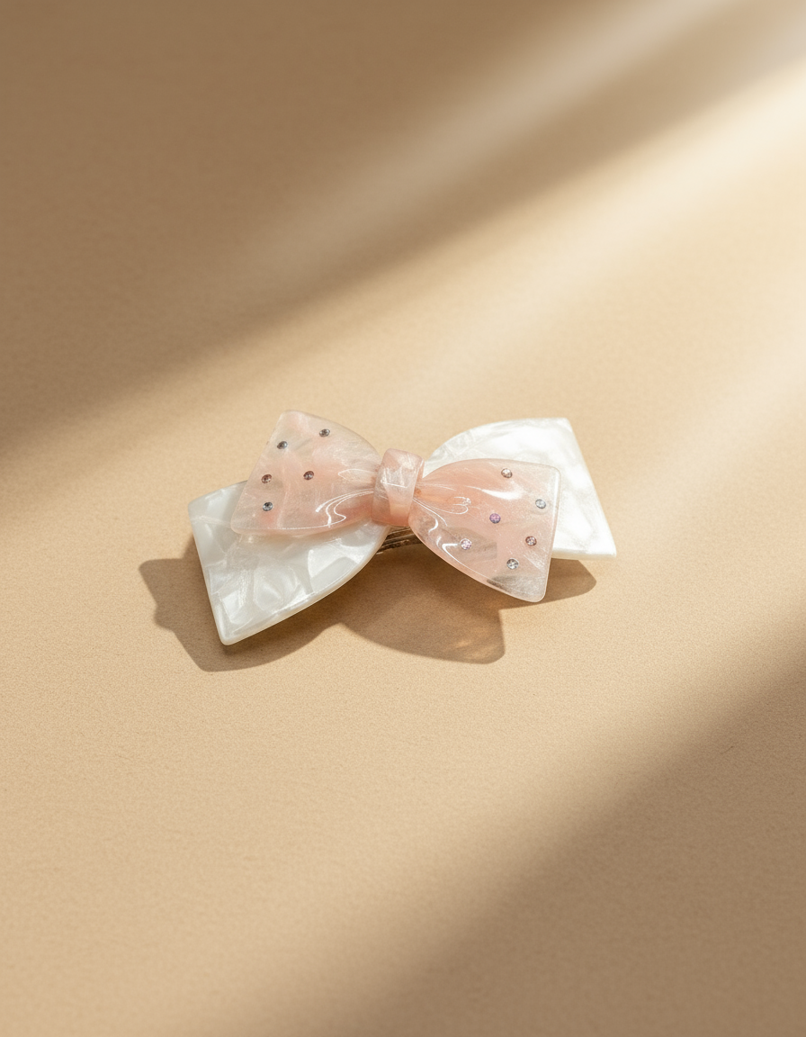 Bejewelled Double Bow Hair Clip