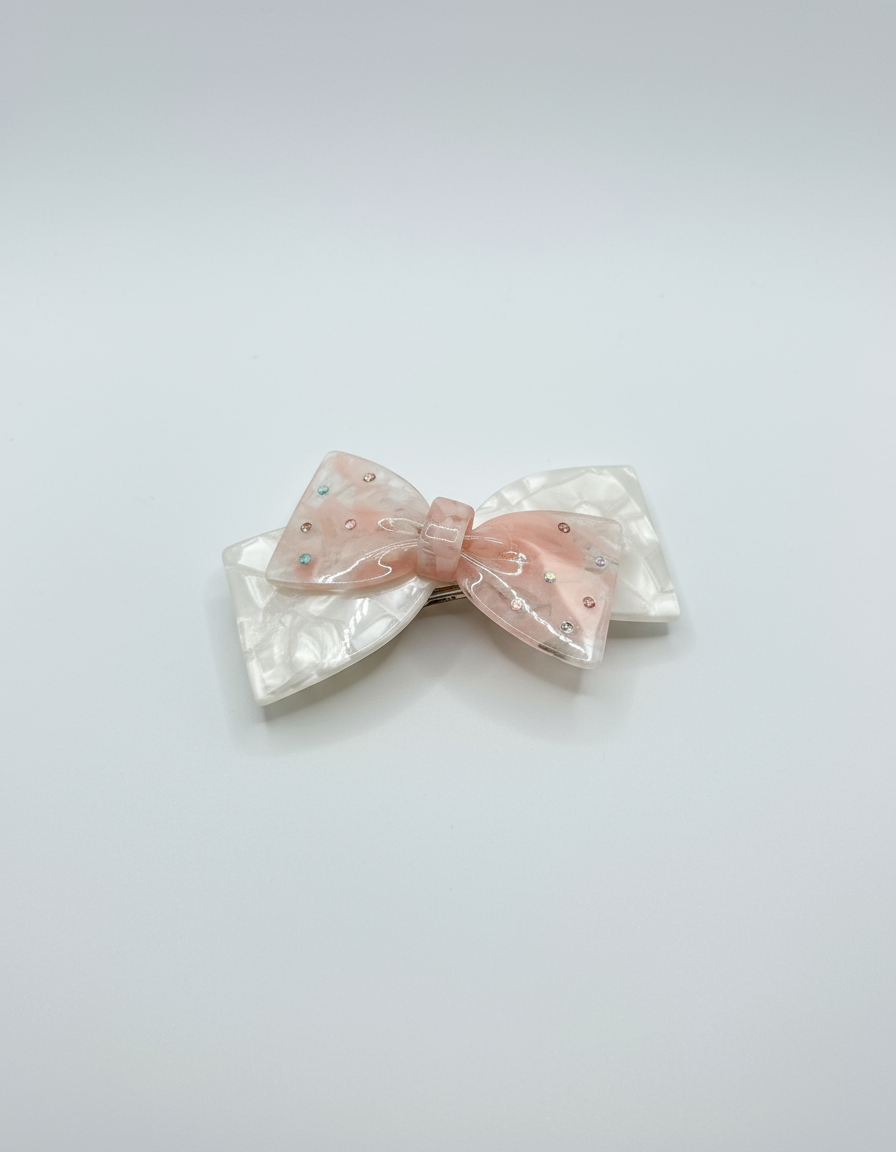 Bejewelled Double Bow Hair Clip
