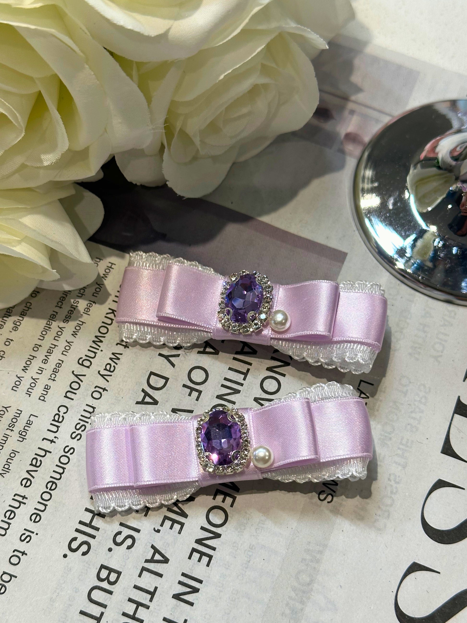 Diane Lace Bejewelled Flat Bow