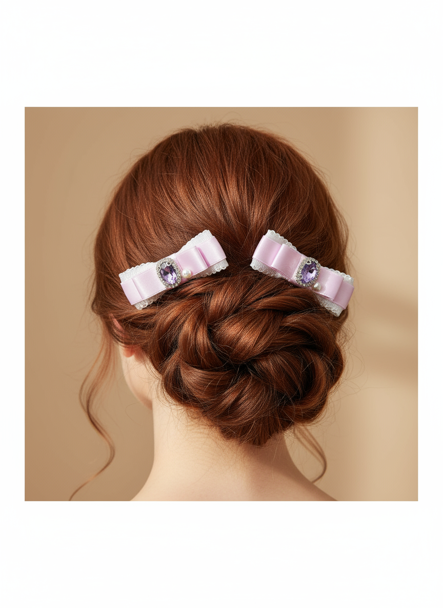 Diane Lace Bejewelled Flat Bow