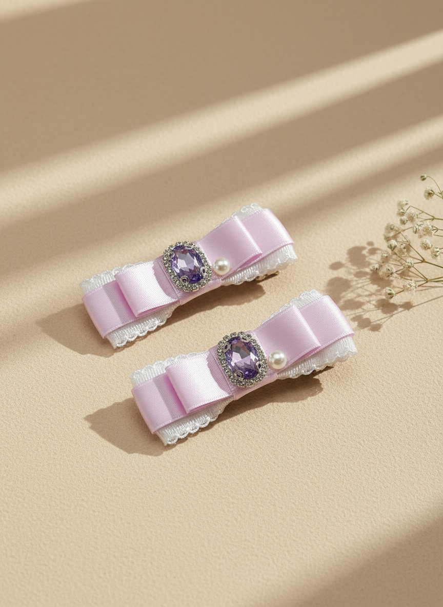 Diane Lace Bejewelled Flat Bow